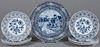 Six Meissen reticulated porcelain plates, 8 3/4'' dia., together with a Blau Holland charger 12 3/4''