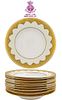 Minton For Tiffany & Co. Set Of Ten Gold Encrusted Plates