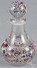 Millville, New Jersey multicolor small spatter bottle, with similar stopper, 6'' h.