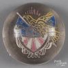 Colorful frit paperweight, with an American eagle and patriotic shield, 3 1/2'' dia.