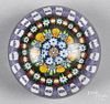 Colorful concentric millefiori paperweight, attributed to Paul Ysart of Scotland, 3 1/8'' dia.