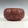 Chinese Qing Dynasty Red Cinnabar Carved Box
