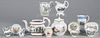 Assorted transferware, 19th c., to include a National Contrast pitcher, a lustre teapot, Fred Archer