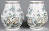 Pair of Chinese hundred deer porcelain vases, 14 1/4'' h.