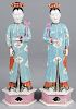 Pair of Chinese porcelain figures, 15 3/4'' h.