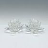 2pc Crystal Lotus Flower Candle Holders