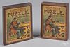 Two McLoughlin Bros. Chinese Puzzle, in the original slide lid box, box - 6'' h.