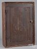 Stained pine hanging cupboard, 19th c., 23 1/4'' h., 16'' w.