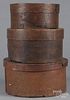 Three graduated bentwood boxes, 19th c., 20 3/4'' h.