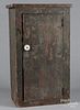 Painted pine hanging cupboard, late 19th c., 24 1/4'' h., 13'' w.