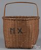 Shaker wool basket, 19th c., inscribed MX, 16 1/2'' h., 13 1/2'' w.