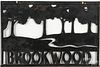Painted sheet iron Brookwood sign, early 20th c., 15 1/4'' x 23''.