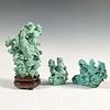 Group of Three Chinese Turquoise Goddess Figures