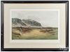 Arthur Weaver signed print, golfing at St. Andrews, 16 1/4'' x 25'', together with another golfing pri