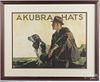 Framed poster for Akubra Hats, 18'' x 24''.