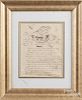 Virginia calligraphy Swan Sonnet, dated 1826, 9 1/4'' x 7''.