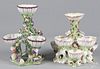 Two English porcelain sweet meat stands, probably late 19th c., 7 1/2'' h. and 9'' h.