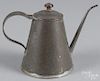 Pennsylvania tin teapot, 19th c., 6 1/4'' h.