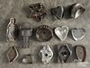 Fourteen tin cookie cutters, 19th/early 20th c.