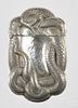 Sterling silver figural cobra snake match vesta safe, 2 3/4'' h.