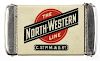 The North-Western Line railroad celluloid advertising match vesta safe, 2 3/4'' h.
