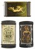 Three celluloid advertising match vesta safes, to include one inscribed The United Hatters of North