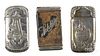 Three Brewery advertising match vesta safes, to include The John Hauck Brewing Co., Cincinnati O.,