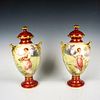 Pair of Antique Royal Bonn Gilded Urns