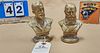 Lot 2 Bronze Busts- Tchaikovsky 5 1/2" + Dostoevsky 5"