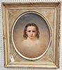 Framed O/C Of A Child Sgnd EB (Edwin Tyron Billings) 1824-1893
