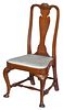 New England Queen Anne Walnut Compass Seat Side Chair