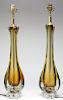 Pair of Large Murano Italian Sommerso Glass Lamps