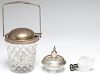 3 Antique Sterling Silver & Glass Objects