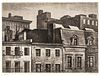 Armin Landeck (American, 1905-1984) Etching on Wove Paper, 1937, "Housetops", H 8.25" W 11.2"