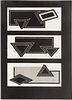 Frank Stella (American, B. 1936) Lithograph on Arjomari Paper 1970, "Black Stack, from Stacks", H 40.75" W 29.25"
