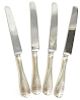 4 Tiffany "Flemish" Silver Dinner Knives