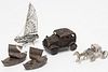 5 Silver Transportation-Themed Miniatures