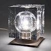 Baccarat crystal and steel lamp by Robert Rigot