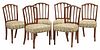 (6) NEOCLASSICAL STYLE UPHOLSTERED DINING CHAIRS