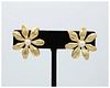 Tiffany & Co.. Flower 18K Yellow Gold Pearl French Clip Earrings