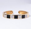 18k Onyx Diamond Bracelet Cuff