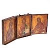 Russian portable icon triptych