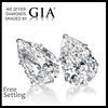 4.03 carat diamond pair, Pear cut Diamonds GIA Graded 1) 2.01 ct, Color E, VS1 2) 2.02 ct, Color E, VS2. Appraised Value: $156,300 