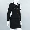 Chanel Boutique black gripoix button skirt suit