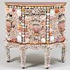 Modern Shell Encrusted Painted and Parcel-Gilt Side Cabinet