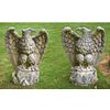 Pair antique cast stone eagles