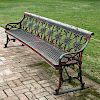 Oversized cast aluminum garden bench