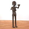 Life-size African tribal bronze figure