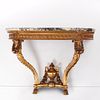 Napoleon III marble top giltwood console