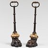 Pair of Regency Style Gilt and Patinated Bronze Doorstops